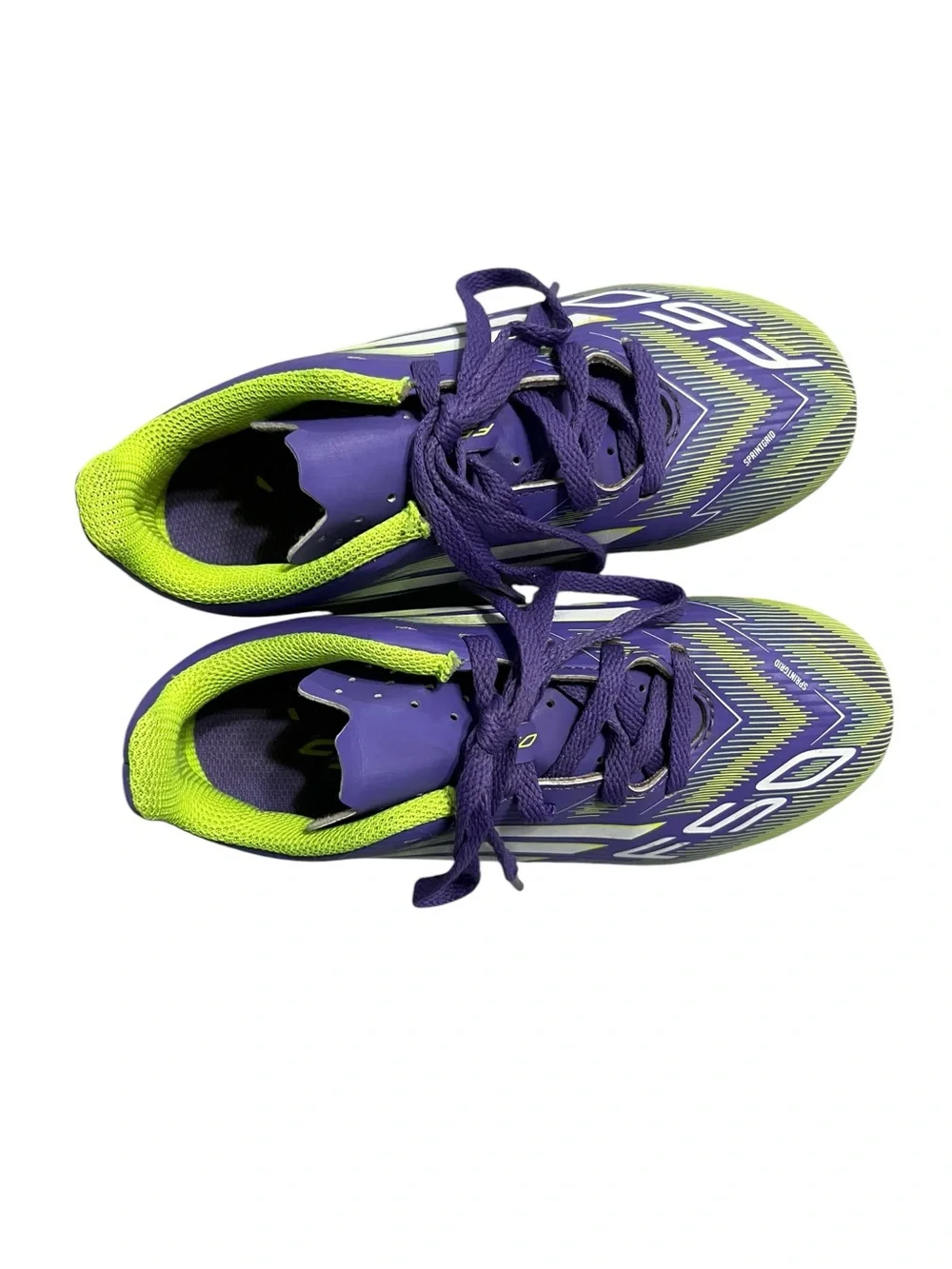 Adidas Sz 13 Youth F50 Club Purple & Lime Soccer Cleats